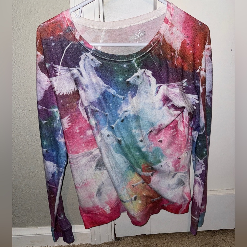 Justice Multicolor Unicorn Galaxy Long Sleeve Tee
